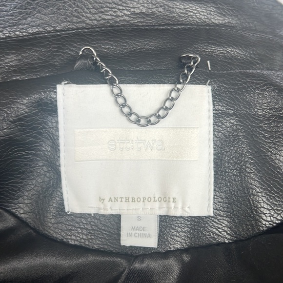 Anthropologie sweater / vegan leather moto jacket - Picture 11 of 12